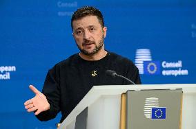 European Council Summit Brussels - Volodymyr Zelensky Press Conference Peace Plan