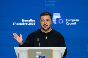 European Council Summit Brussels - Volodymyr Zelensky Press Conference Peace Plan