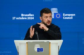 European Council Summit Brussels - Volodymyr Zelensky Press Conference Peace Plan