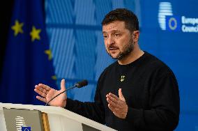 European Council Summit Brussels - Volodymyr Zelensky Press Conference Peace Plan