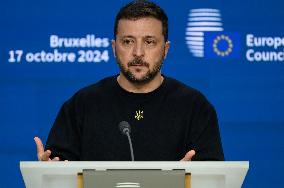 European Council Summit Brussels - Volodymyr Zelensky Press Conference Peace Plan