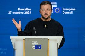 European Council Summit Brussels - Volodymyr Zelensky Press Conference Peace Plan