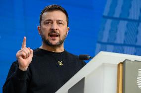 European Council Summit Brussels - Volodymyr Zelensky Press Conference Peace Plan