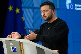 European Council Summit Brussels - Volodymyr Zelensky Press Conference Peace Plan