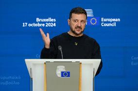 European Council Summit Brussels - Volodymyr Zelensky Press Conference Peace Plan