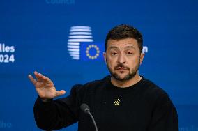 European Council Summit Brussels - Volodymyr Zelensky Press Conference Peace Plan