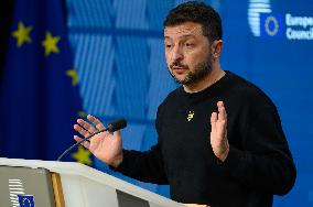 European Council Summit Brussels - Volodymyr Zelensky Press Conference Peace Plan