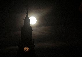 The Hunters Supermoon Is Visible In Linköping, Sweden.