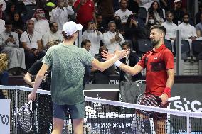 Novak Djokovic And Jannik Sinner At Six Kings Slam Exhibition Tennis Tournament - Riyadh