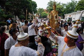 Thai Faithful Mark The End Of The Buddhist Lent In Bangkok.