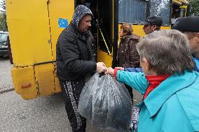 Civilians evacuated from region arrive in Kharkiv