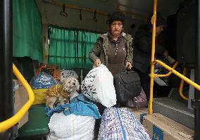 Civilians evacuated from region arrive in Kharkiv