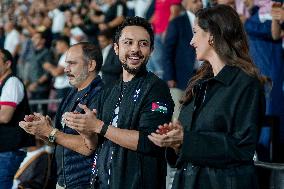 Jordans Prince Al Hussein And Princess Rajwa At Football Game - Amman