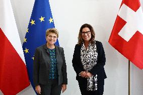 President Of Switzerland Viola Amherd Visits Poland