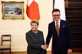 President Of Switzerland Viola Amherd Visits Poland