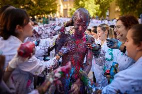 Granada University students welcomes first year students at San Lucas 2024 party