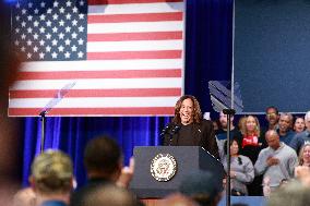 Kamala Harris Tim Walz US Presidential Campaign Rally in Michigan