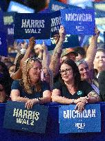 Kamala Harris Tim Walz US Presidential Campaign Rally in Michigan