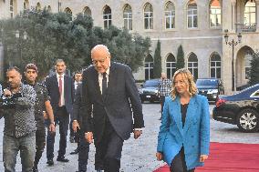 Italian Prime Minister Giorgia Meloni In Beirut