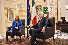 Italian Prime Minister Giorgia Meloni In Beirut