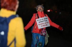 Protest Against Jaroslaw Kaczynski's Visit To Wawel Hill In Krakow