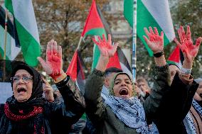 Pro-Palestine Protest Against The Visit Of President Biden - Berlin