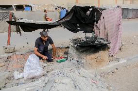 Displaced Palestinian In Deir al-Balah - Gaza