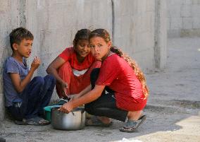 Displaced Palestinian In Deir al-Balah - Gaza