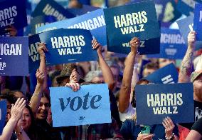 Kamala Harris US Presidential Campaign Rally in Michigan