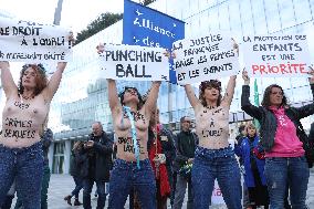 Rally in front of the court against sexual violence - Paris