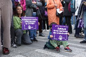 Rally in front of the court against sexual violence - Paris