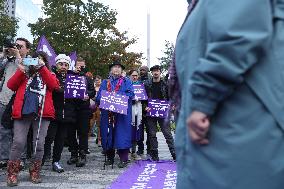 Rally in front of the court against sexual violence - Paris