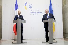 Briefing of foreign ministers of Ukraine and France in Kyiv