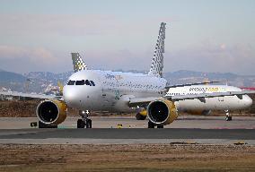 Diverse aircraft on the takeoff runway