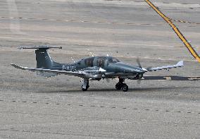 Diverse aircraft on the takeoff runway