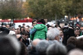 Several Hundred Demonstrators In Paris To Pay Tribute To Cyclist Paul Varry