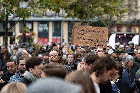 Several Hundred Demonstrators In Paris To Pay Tribute To Cyclist Paul Varry