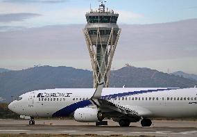 Diverse aircraft on the takeoff runway