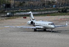 Diverse aircraft on the takeoff runway