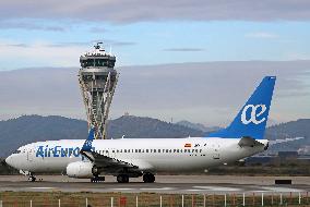 Diverse aircraft on the takeoff runway