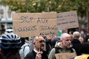 Several Hundred Demonstrators In Paris To Pay Tribute To Cyclist Paul Varry