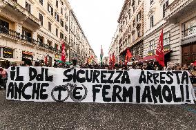 Demonstration Against The Approval Of The Security Bill In Rome, Italy