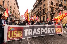 Demonstration Against The Approval Of The Security Bill In Rome, Italy