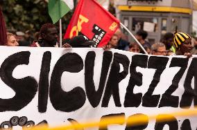 Demonstration Against The Approval Of The Security Bill In Rome, Italy