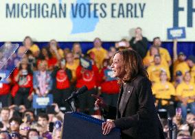 Kamala Harris US Presidential Campaign Rally in Michigan