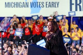 Kamala Harris US Presidential Campaign Rally in Michigan