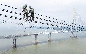 A UHV Trans-Yangtze River Transmission Line Maintenance