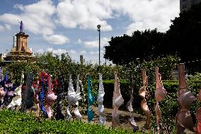 Tour Of Monumental Alebrijes And International Day Against Breast Cancer In Mexico