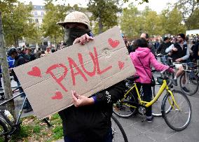 Rally In Tribute To The Killed Cyclist - Paris