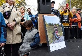 Rally In Tribute To The Killed Cyclist - Paris